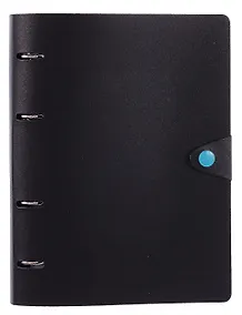 Купить Тетрадь 80 листов, клетка, "Favorite Black. No 3" на кольцах, сменный блок, на кнопке — Фото №1