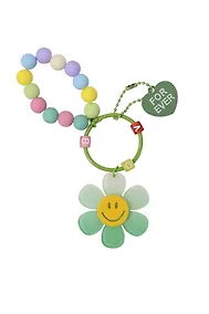 Купить Брелок-обвес на сумку Цветочек с бусинами Мятный (пластик) (12-3307032615-6138) — Фото №1