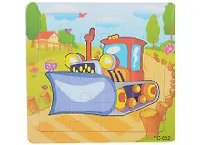 Купить Развивающая рамка Бульдозер, дерево, 16 элементов — Фото №1