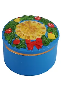 Купить Шкатулка декоративная Часы и ель (7,5x7,5x5) — Фото №1