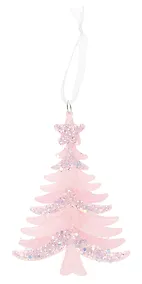 Купить Новогоднее подвесное украшение Елочка розовая (пластик) (ПВХ бокс) (10х14) (12-09229-2-N17) — Фото №1