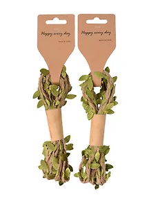 Купить Набор Тесьма джут с листочками, 2 м, моток с подвесом (0815-1) 2 ШТ — Фото №1