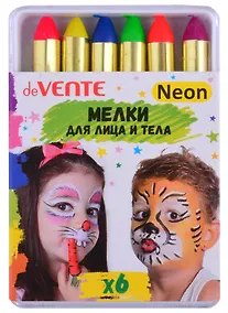 Купить Мелки для грима лица и тела  (6 цв.) (3+) (пласт. коробка) (deVENTE) (неон) (8078724) — Фото №1