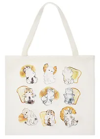 Купить Сумка-шоппер на молнии Kawaii Котики с булочками (текстиль) (45х40) (12-11821-B014) — Фото №1