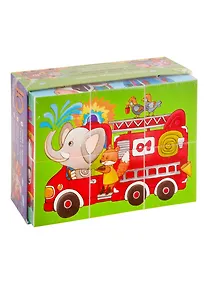 Купить Умные кубики  в поддончике. 6 штук. Мы едем на машинках — Фото №1