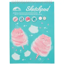 Купить Скетчбук А4 40л "Котоваты" белый и серый офсет 80г/м2, обложка картон, гребень — Фото №1