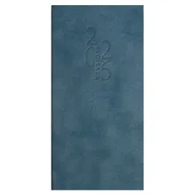 Купить Еженедельник дат. 2026г. 64л 80х165 мм "Тиволи глосс" сизо-синий, кожзам, мягк.переплет, блинт.тиснение, офсет, справ.мат-лы, инд.уп — Фото №1