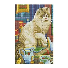 Купить Алмазная мозаика ТМ Рыжий кот 22х32 c подр., с полн. заполн. (класс.) (22 цв.) Пушистая кошечка (Арт. AC22094) — Фото №1