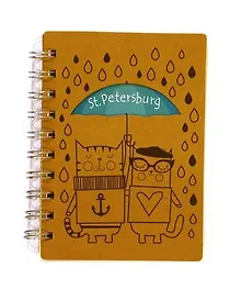 Купить Записная книжка А6 96л лин. СПб "Коты под зонтом" спираль, вырубка, ассорти — Фото №1