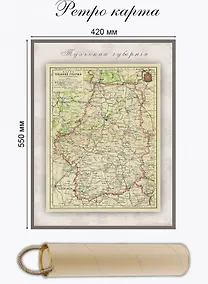 Купить Карта-ретро Тульской губернии, состояние на 1902 г., в картонном тубусе с подвесом — Фото №1