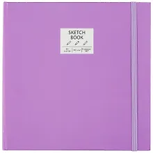 Купить Скетчбук 195*195 40л "Free hand. No. 5" фиолетовый, гладкая бумага, 140г/м2, тв.обложка, резинка — Фото №1