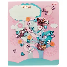 Купить Тетрадь в клетку Hatber, "Совушки", 12 листов, в ассортименте — Фото №1
