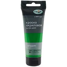 Купить Краска акриловая художественная "Студия" 75мл, зеленая светлая, Гамма — Фото №1