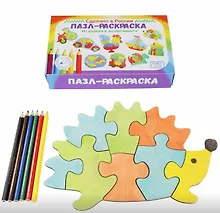 Купить Игрушка, Развивающая игрушка: Пазл-раскраска Ежик IG0110 — Фото №1