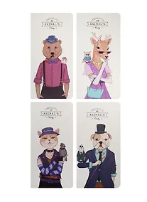 Купить Записная книжка А6+ 24л кл. 90*170мм "Animal's style" карт.обл., сшивка, ассорти, Languo — Фото №1