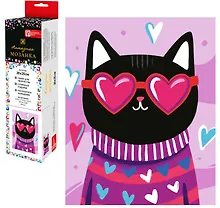 Купить Алмазная мозаика "Кот в очках" 20х25 см. — Фото №1