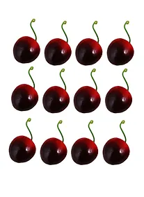 Купить Искусственный декор Вишня в пакете с подвесом , 12шт — Фото №1