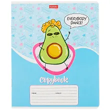 Купить Тетрадь в линейку Hatber, "Веселые Авокадики", 12 листов, в ассортименте — Фото №1