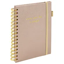 Купить Книга для записей А5 80л кл. "Calipso" бежевый, иск.кожа, резинка, гребень — Фото №1