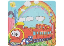 Купить Развивающая рамка Паровозик дерево, 16 элементов — Фото №1