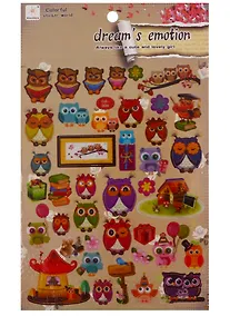 Купить Наклейки PVC Совы (микс) (GA018-GA006) (11-21908-GA018-GA006) — Фото №1