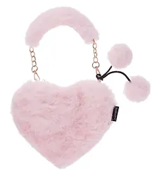 Купить Сумочка плюшевая на молнии Сердце розовое (23х20х5) (12-12610-202411-B8) — Фото №1