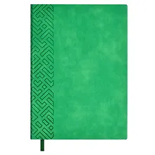 Купить Ежедневник недат. А5 160л "Шеврет экстра" зеленый, иск.кожа, мягкий переплет, блинт.тиснение, офсет, ляссе — Фото №1