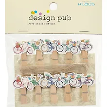 Купить Прищепки декоративные с веревкой 10 шт. Велосипеды — Фото №1