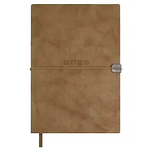 Купить Ежедневник дат. 2026г. А5 176л "Тиволи глосс" бежевый, кожзам, мягк. переплет, застёжка-резинка, блинт.тиснение, офсет, справ.мат-лы, ляссе, инд.уп — Фото №1