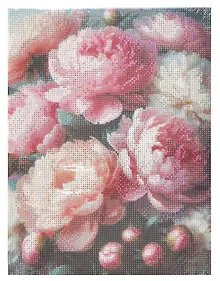 Купить Алмазная мозаика. Классическая, с подрамником, с полным заполнением. Огромные пионы 30х40, 30 цветов — Фото №1