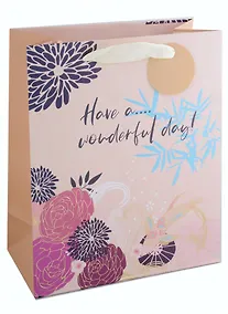 Купить Пакет А4 26*32*12,5 "Flowers" жен., бум., тиснение, тег — Фото №1