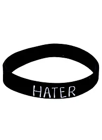 Купить Браслет Hater (черный) (силикон) (20,2 см) — Фото №1
