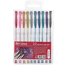 Купить Ручки гелевые Art idea, 10 цветов 0,8 мм — Фото №1