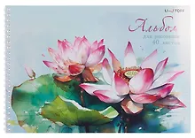 Купить Альбом для рисования 40л А4 Необычные цветы" гребень, мел.картон, печать по металлиз.пленке "серебро", твин-лак — Фото №1