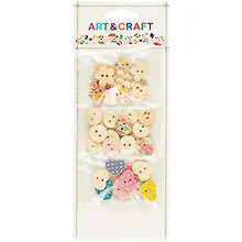 Купить Набор деревянных пуговиц Клетка, горох (микс форм  и цветов), 30шт (орр) — Фото №1