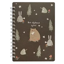 Купить Блокнот 80 листов в клетку "Forest", 102*142, елочки, спираль — Фото №1