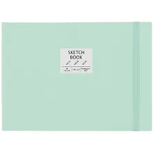 Купить Скетчбук А5 40л "Free hand. No. 4" мятный, гладкая бумага, 140г/м2, тв.обложка, резинка — Фото №1