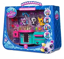 Купить Большой игровой набор Littlest Pet Shop, "Сюжет Станция Стиля", 3 фигурки Панда Шиншилла и Енот, подарочная упаковка, 4+ — Фото №1