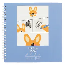 Купить Скетчбук 195*195 40л "Супер коржик" белый офсет, 140г/м2, тв.обложка, евроспираль — Фото №1