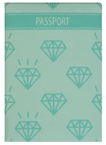 Купить Обложка для паспорта Бриллианты на зеленом фоне (ПВХ бокс) — Фото №1