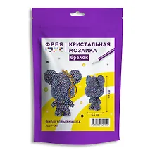 Купить Кристальная (алмазная) мозаика ФРЕЯ Брелок "Фиолетовый мишка" — Фото №1