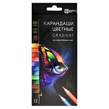 Купить Карандаши цветные 12цв "ГРАДИЕНТ" двуцветн.грифель, к/к, подвес, Феникс+ — Фото №1