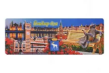 Купить Магнит винил панорама Коллаж, Кот, Благовещенская башня (Йошкар-Ола) (025-10F-118K2) — Фото №1