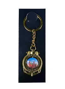 Купить Брелок-якорь-тросик металл вставка цветная"Москва. Коллаж.-Москва. Храм Василия Блаженного фото."цв.золото 18к (121G18K-20-19) — Фото №1