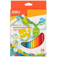 Купить Карандаши цветные Deli, Color Emotion, акварельные 36 цветов — Фото №1
