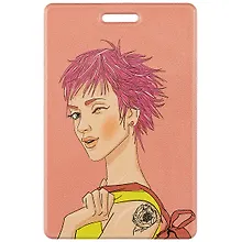 Купить Чехол для карточек вертикальный Девушка, Ася Лавринович, розовый — Фото №1