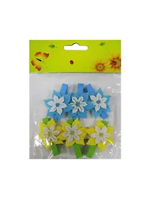 Купить Набор прищепок, 6 шт, в пакете с хедером, цветочки (11-06943-13) — Фото №1