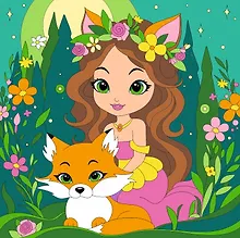 Купить Набор для детского творчества LORI. Картина по номерам на холсте на подрамнике "Фея красоты" — Фото №1