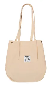 Купить Сумка-шоппер с кнопкой бежевая (вельвет) (33х310) (12-HanMa-755) Bookvalno — Фото №1