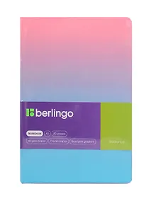 Купить Книга для записей А5 80л "Radiance" кожзам, черный срез, розовый/голубой градиент — Фото №1